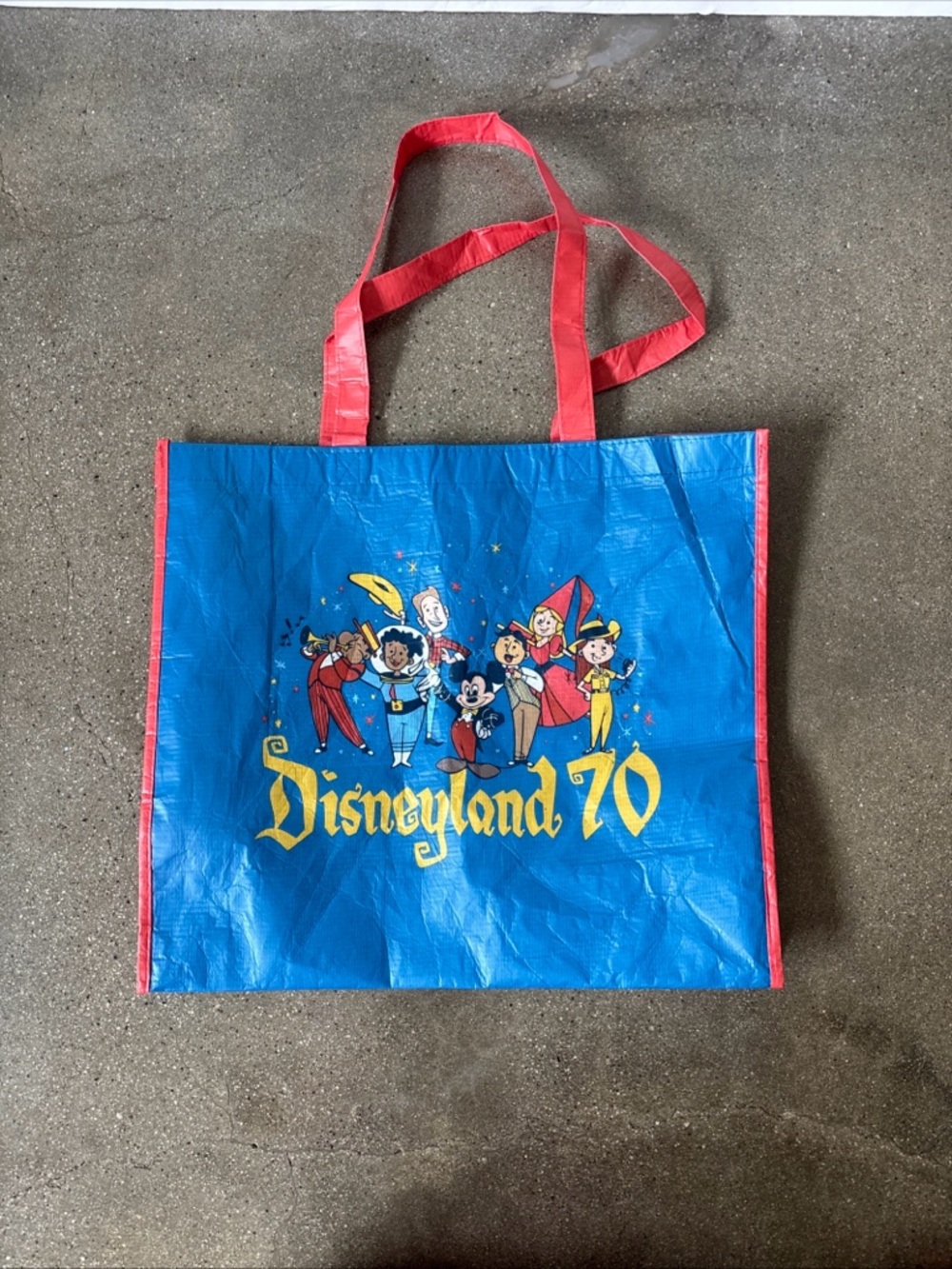Disneyland 70 magic key Blue Tote Bag with Red Trim